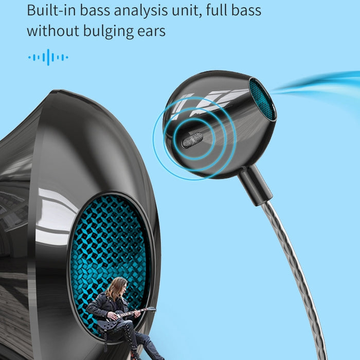 Auricular con cable de subwoofer de metal de 3,5 mm TS5000