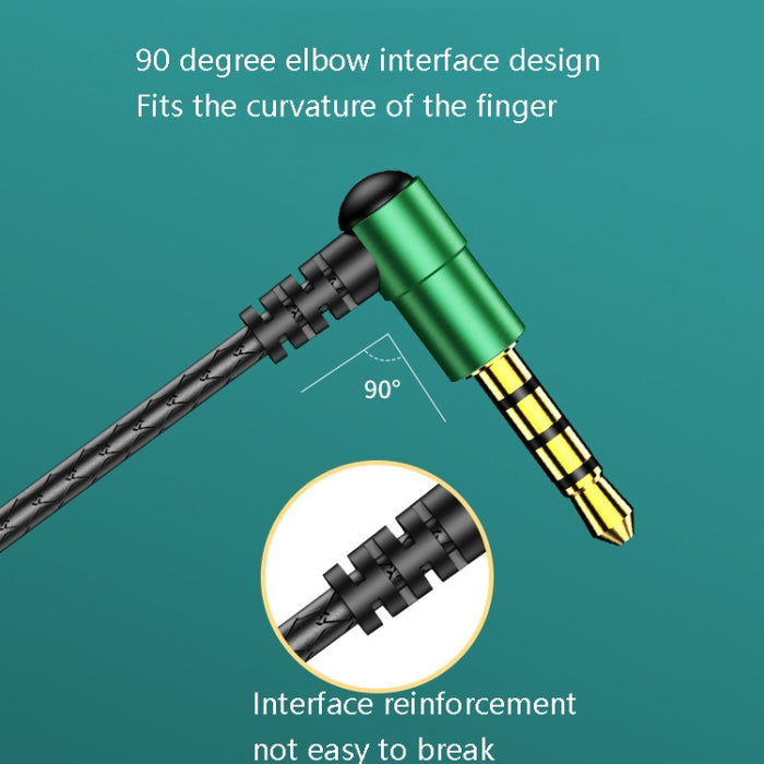 TS6800 Auricular para juegos con cable y cancelación de ruido con codo de metal de 3,5 mm