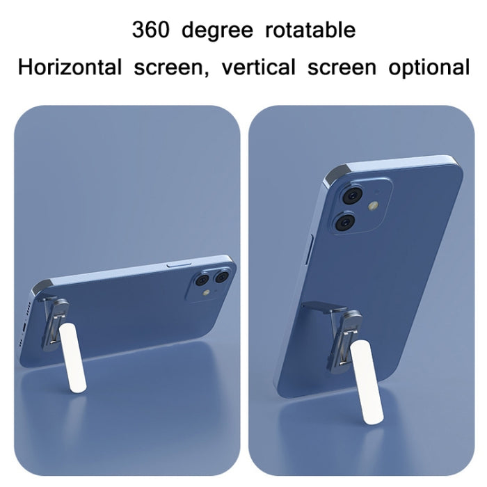 2 soportes para teléfono invisibles plegables giratorios de 360 grados.