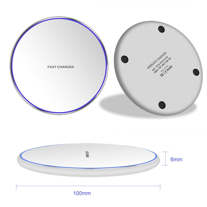 Cargador inalámbrico redondo de metal de 15 W Carga rápida inteligente