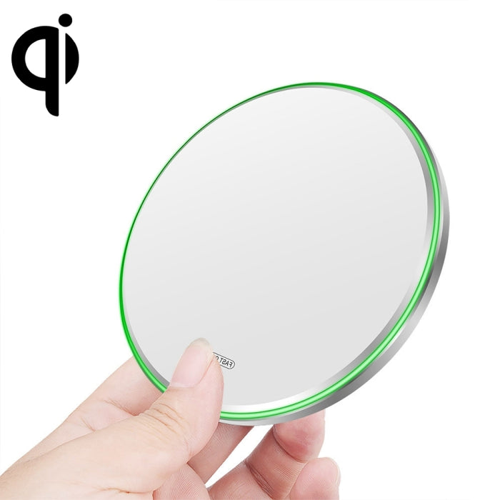 Cargador inalámbrico ultrafino con espejo de metal QI de 20 W