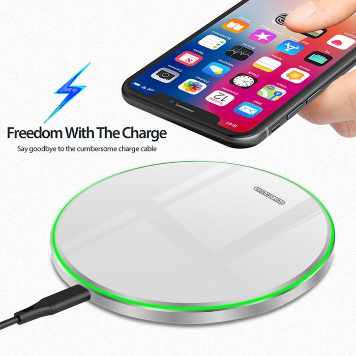 Cargador inalámbrico ultrafino con espejo de metal QI de 20 W