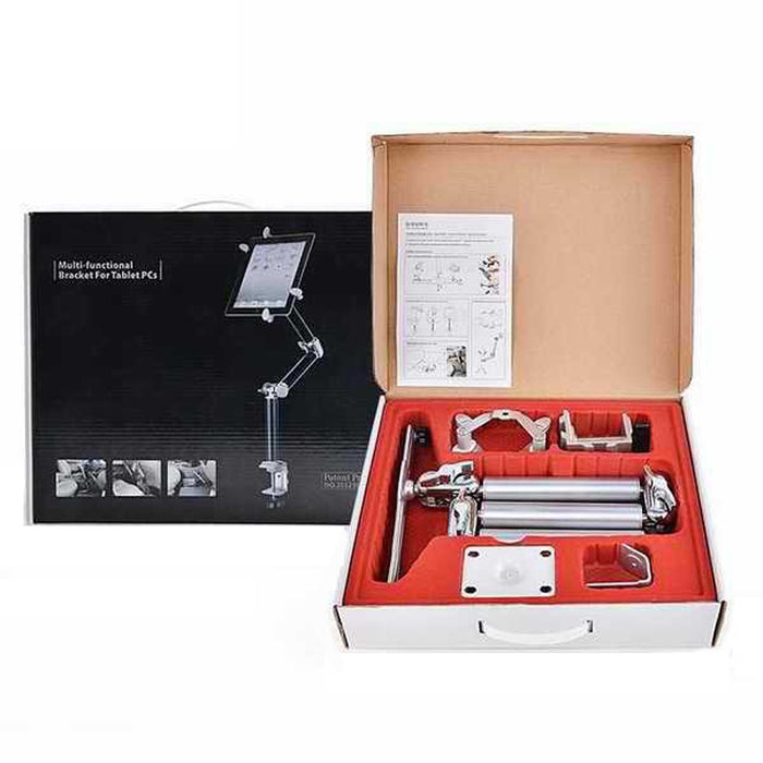 TB-03 Soporte de aleación de aluminio para tableta PC Soporte de micrófono de cámara plegable para mesita de noche perezosa