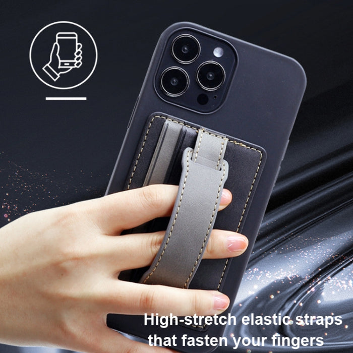 2 uds. Funda de cuero para tarjeta de teléfono, pegatina trasera, soporte para correa de muñeca
