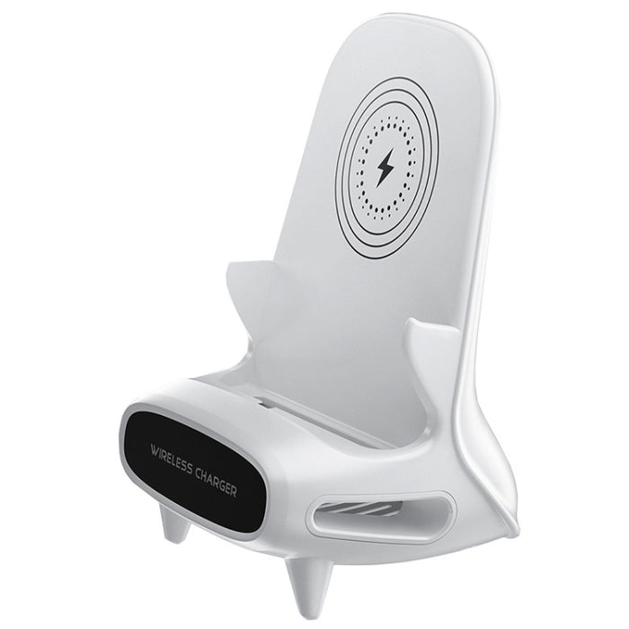 Soporte de carga inalámbrico de altavoz vertical de escritorio de 15 W para tableta de teléfono móvil de 4,5-11 pulgadas