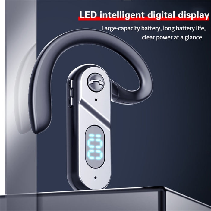 Auricular Bluetooth V28 Oído colgante Pantalla digital Oído único Control de voz Auricular