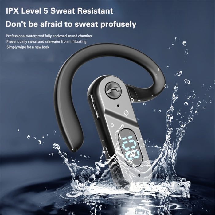 Auricular Bluetooth V28 Oído colgante Pantalla digital Oído único Control de voz Auricular