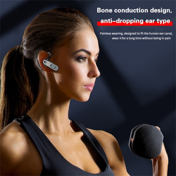 Auricular Bluetooth V28 Oído colgante Pantalla digital Oído único Control de voz Auricular