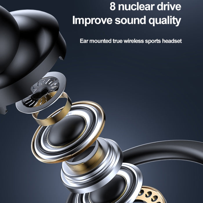 Auricular Bluetooth A1S Incorporación de oído colgante True Sound Sports Auriculares de un solo oído