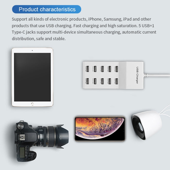 Cargador multipuerto USB Adaptador rápido universal de carga rápida para teléfono móvil