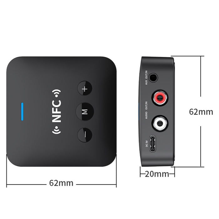 AFK-A10 NFC Receptor Bluetooth Transmisor AUX Receptor de altavoz para automóvil