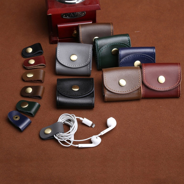 S122 Vintage Mini bolso de piel para auriculares