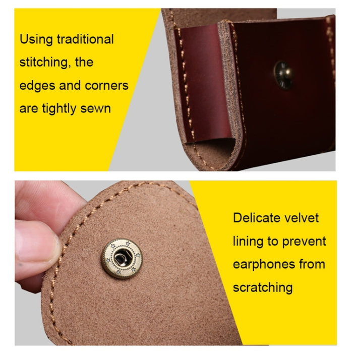 S122 Vintage Mini bolso de piel para auriculares
