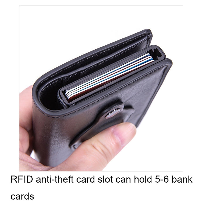 Portatarjetas de cuero cepillado antirrobo RFID X-80 para AirTag
