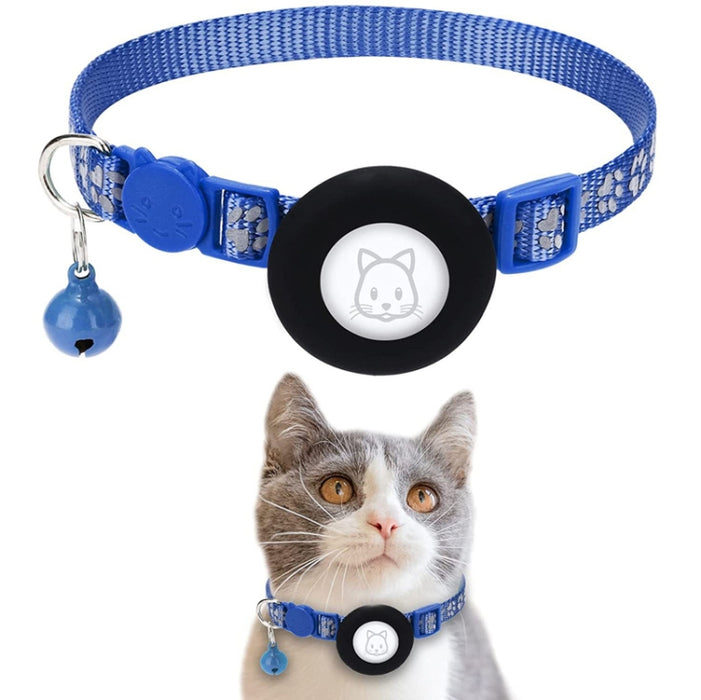 Collar reflectante Pet Cat con campana para Airtag Tracker