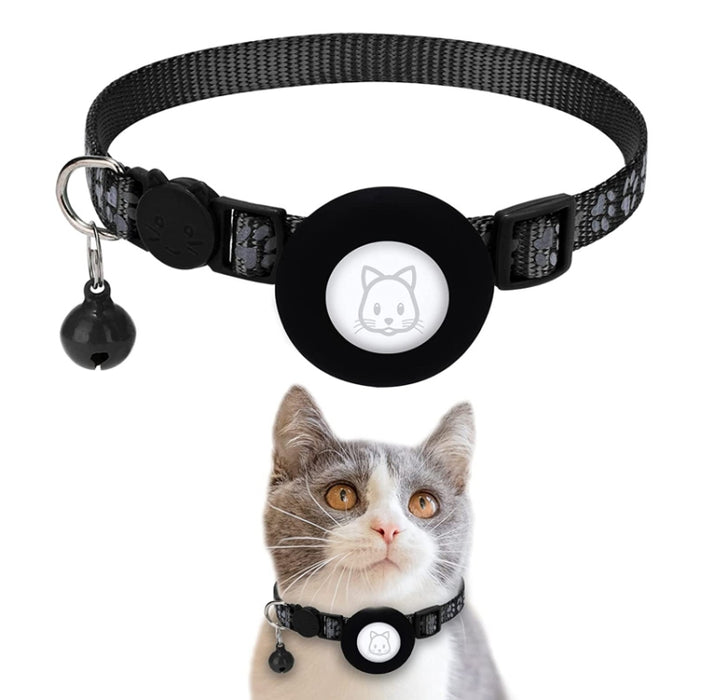 Collar reflectante Pet Cat con campana para Airtag Tracker