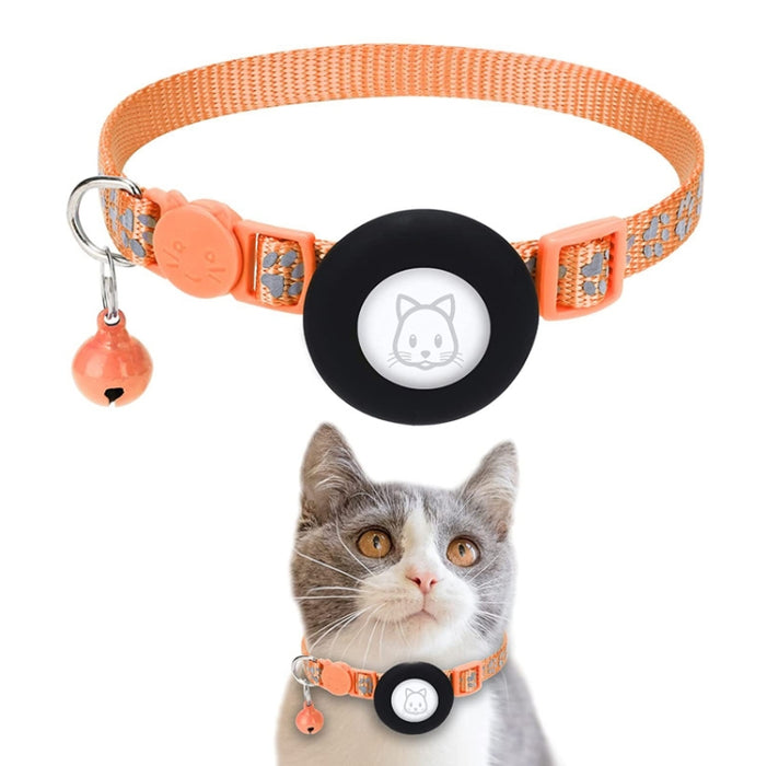Collar reflectante Pet Cat con campana para Airtag Tracker