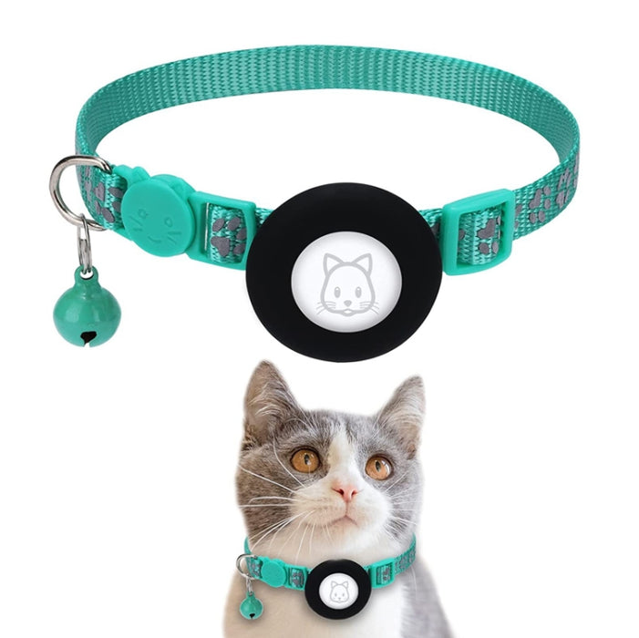 Collar reflectante Pet Cat con campana para Airtag Tracker
