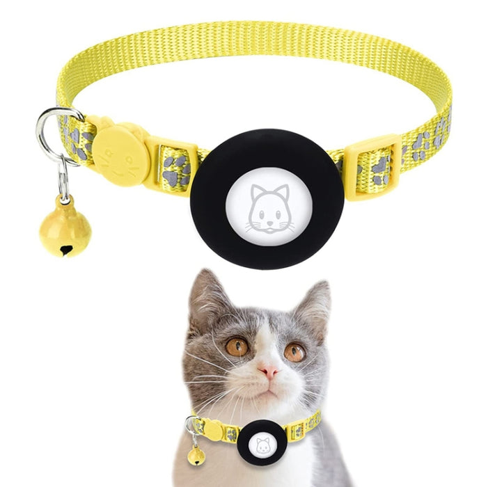 Collar reflectante Pet Cat con campana para Airtag Tracker