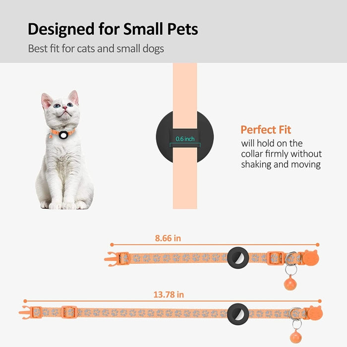 Collar reflectante Pet Cat con campana para Airtag Tracker