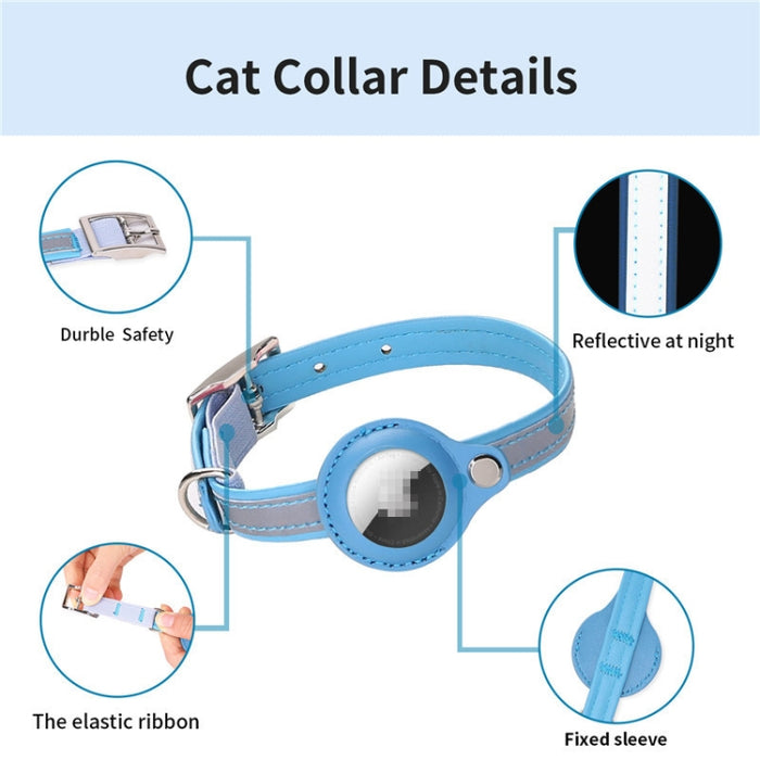 Para Airtag Tracker Funda protectora Pet PU Collar