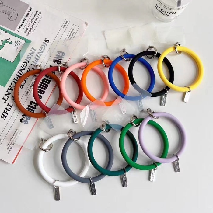 3 PCS Funda de teléfono Pulsera de silicona Llavero Anti-caída Cordón de teléfono con parche