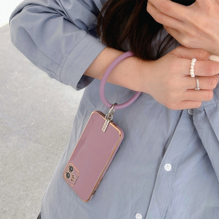 3 PCS Funda de teléfono Pulsera de silicona Llavero Anti-caída Cordón de teléfono con parche