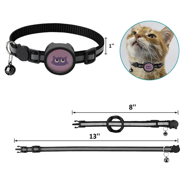 Collar reflectante para mascotas con campana para AirTag