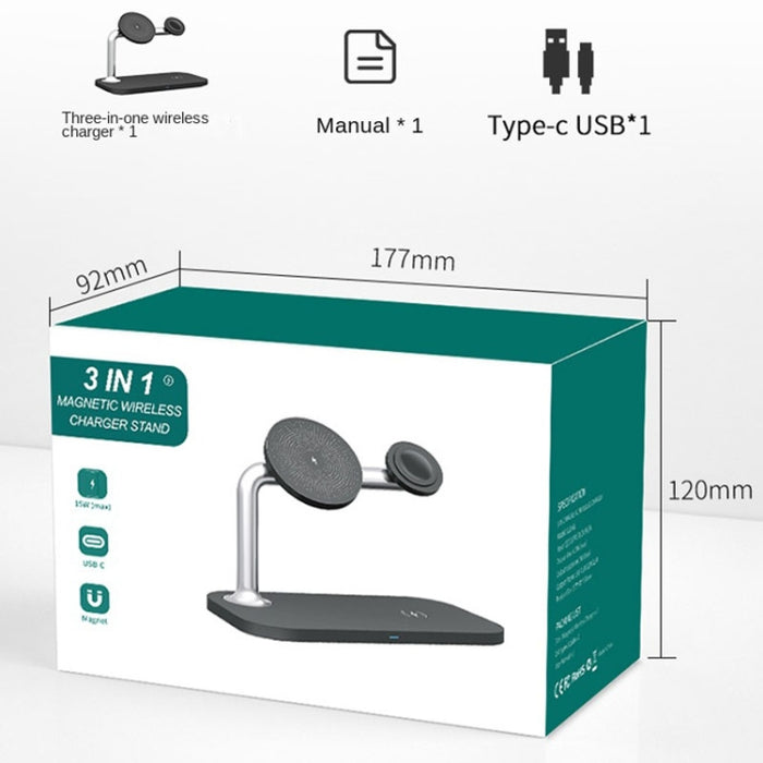 Cargador inalámbrico magnético 3 en 1 para iPhone 12/13 iWatch AirPods