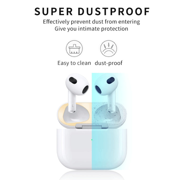 2 uds., pegatina de cubierta interna para auriculares, película protectora a prueba de polvo para Airpods 3