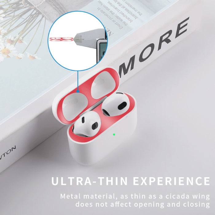 2 uds., pegatina de cubierta interna para auriculares, película protectora a prueba de polvo para Airpods 3