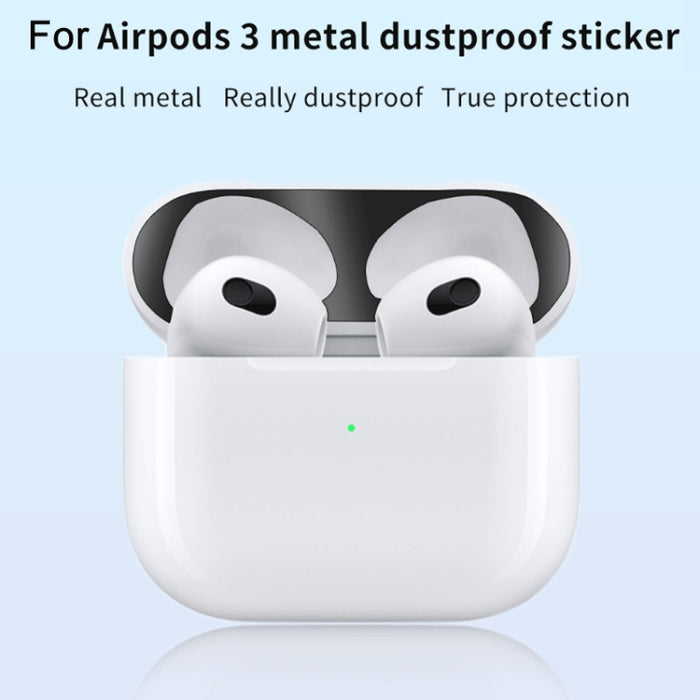 2 uds., pegatina de cubierta interna para auriculares, película protectora a prueba de polvo para Airpods 3