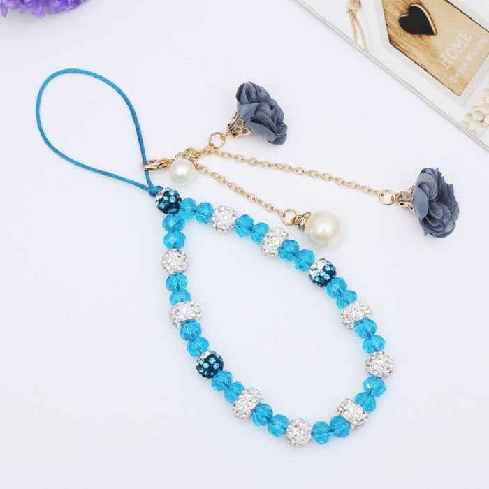 Pulsera de flor de yeso de arcilla de cerámica para niñas con cordón de teléfono móvil de cristal