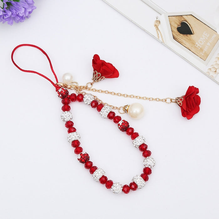 Pulsera de flor de yeso de arcilla de cerámica para niñas con cordón de teléfono móvil de cristal