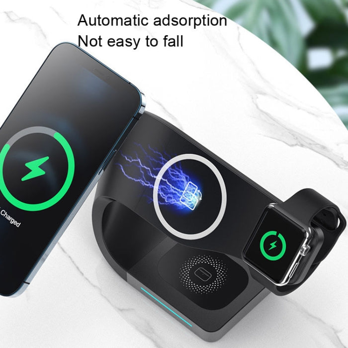 LFX-178 Cargador inalámbrico 4 en 1 para iPhone 12/13, iWatch y AirPods