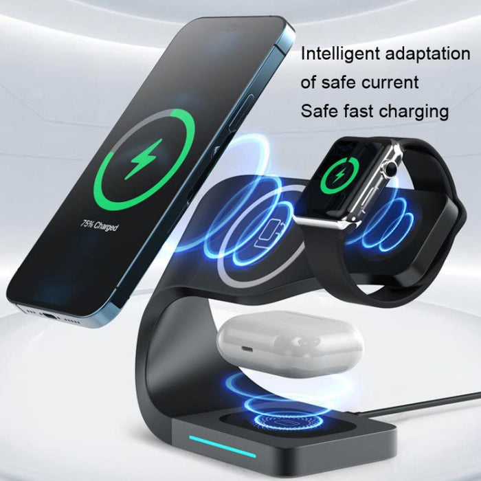 LFX-178 Cargador inalámbrico 4 en 1 para iPhone 12/13, iWatch y AirPods