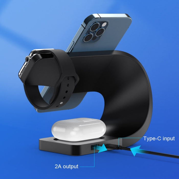 LFX-178 Cargador inalámbrico 4 en 1 para iPhone 12/13, iWatch y AirPods