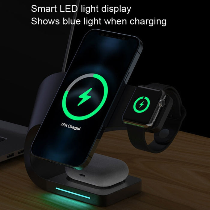 LFX-178 Cargador inalámbrico 4 en 1 para iPhone 12/13, iWatch y AirPods