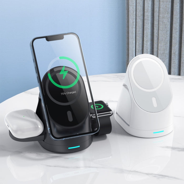 Estante de carga inalámbrico magnético vertical 3 en 1 para iPhone 12/13 y iWatch y AirPods