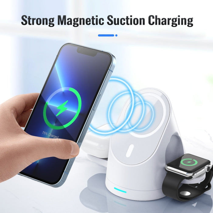 Estante de carga inalámbrico magnético vertical 3 en 1 para iPhone 12/13 y iWatch y AirPods