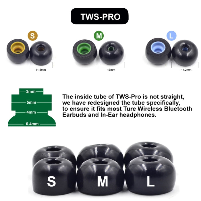 6 tapones para los oídos de espuma viscoelástica para TWS Jabra Elite 65T Sony WF-1000XM3 auriculares inalámbricos reales