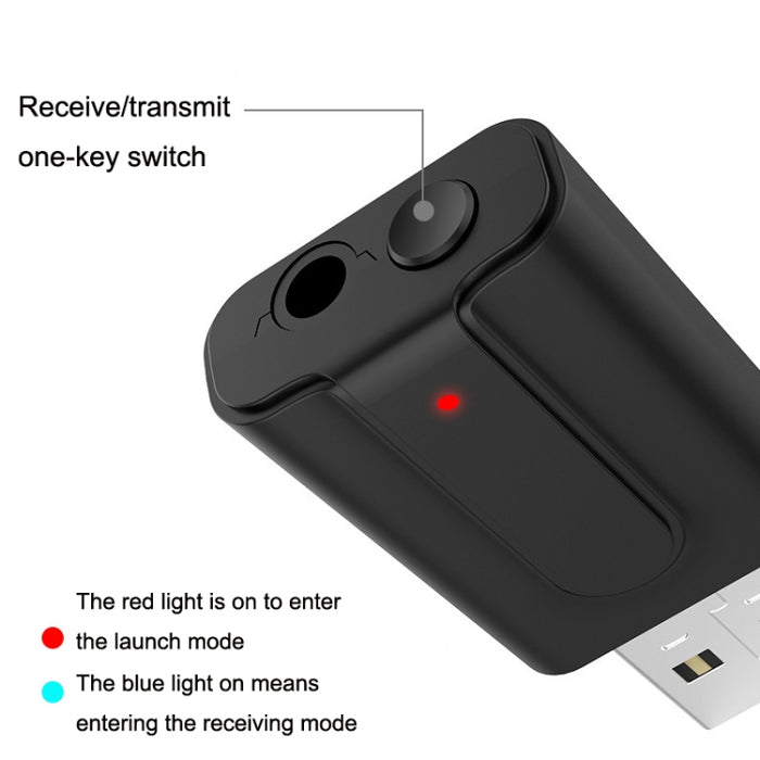 2 uds BT10 2 en 1 USB Bluetooth 5,0 transmisor receptor altavoz ordenador inalámbrico adaptador de auriculares