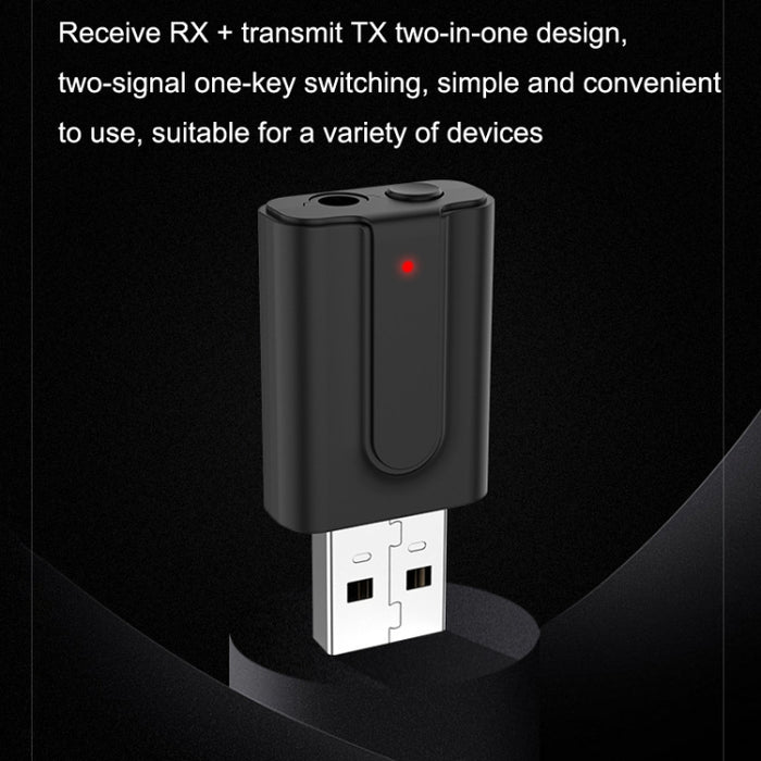 2 uds BT10 2 en 1 USB Bluetooth 5,0 transmisor receptor altavoz ordenador inalámbrico adaptador de auriculares