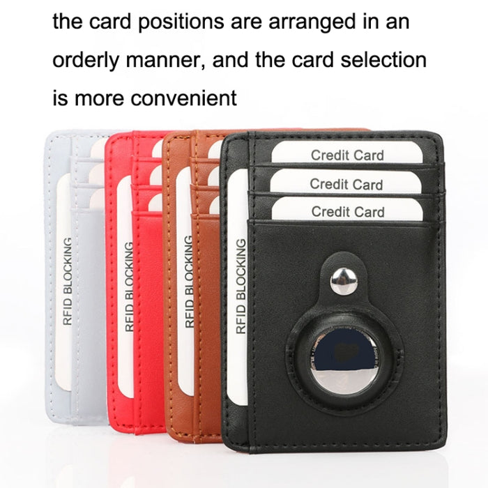TQ-319 Anti-Theft Anti-Lost Tracker Portatarjetas de cuero para AirTag, Estilo: