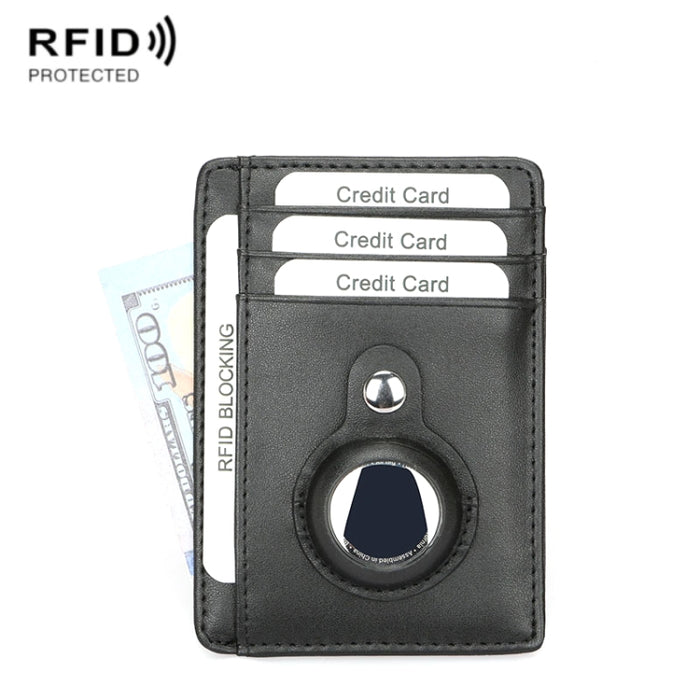 TQ-319 Anti-Theft Anti-Lost Tracker Portatarjetas de cuero para AirTag, Estilo: