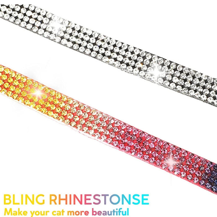 Collar de diamantes de imitación para mascotas con campana para Airtag Tracker Case