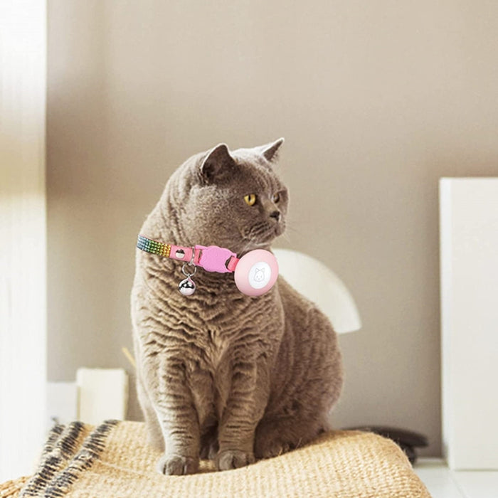 Collar de diamantes de imitación para mascotas con campana para Airtag Tracker Case