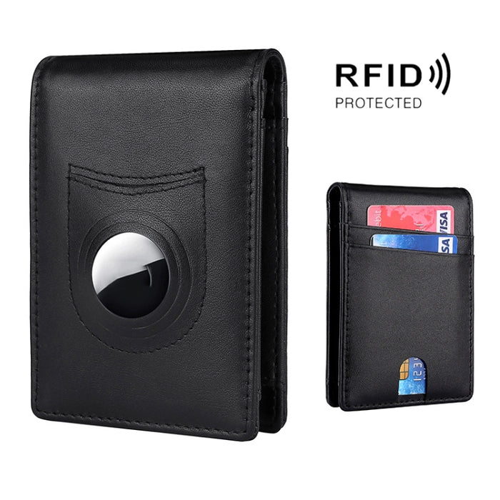 Monedero de cuero para hombre con tarjetero RFID Tracker para AirTag