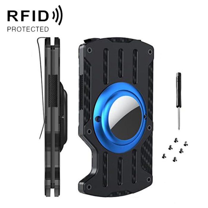 Hombres Ultra Slim Tracker Tarjetero RFID Metal Tarjetero para AirTag