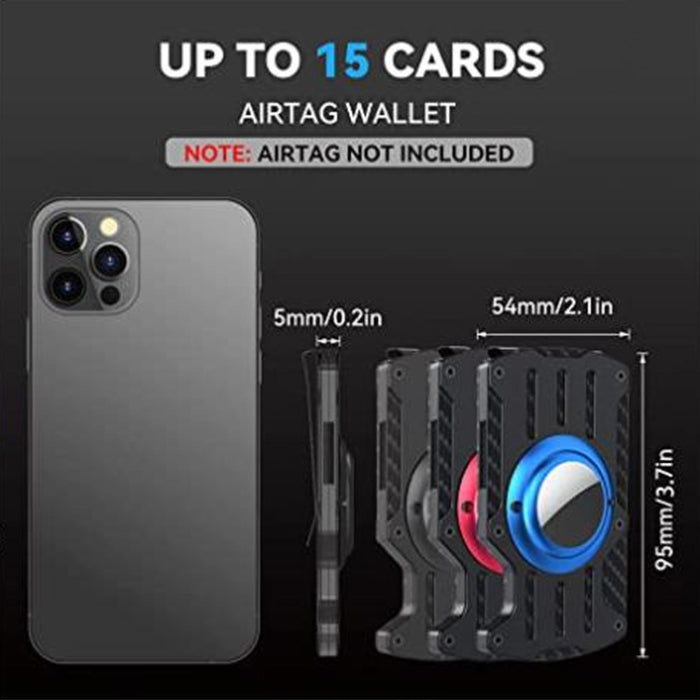 Hombres Ultra Slim Tracker Tarjetero RFID Metal Tarjetero para AirTag